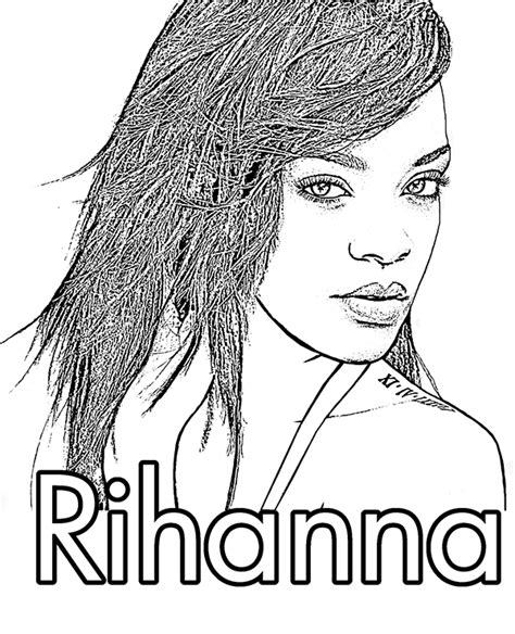 rihanna coloring pages