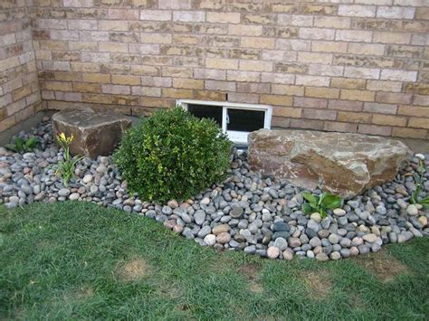 river rock flower bed