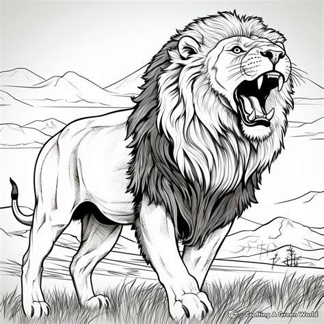 roaring lion coloring page