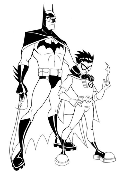 robin and batman coloring pages