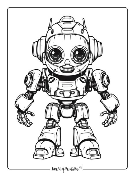 robot colouring pages