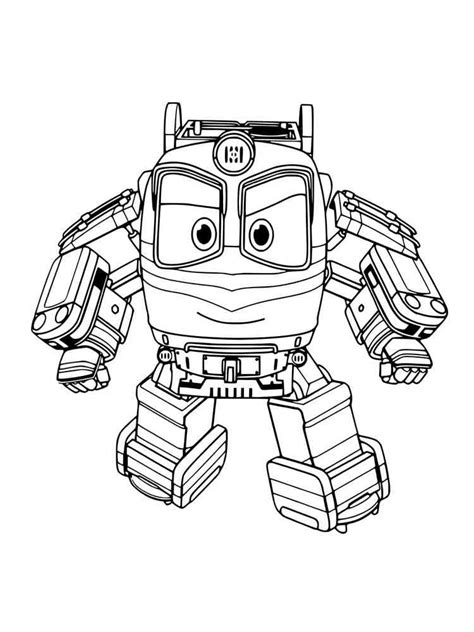 robot trains coloring pages