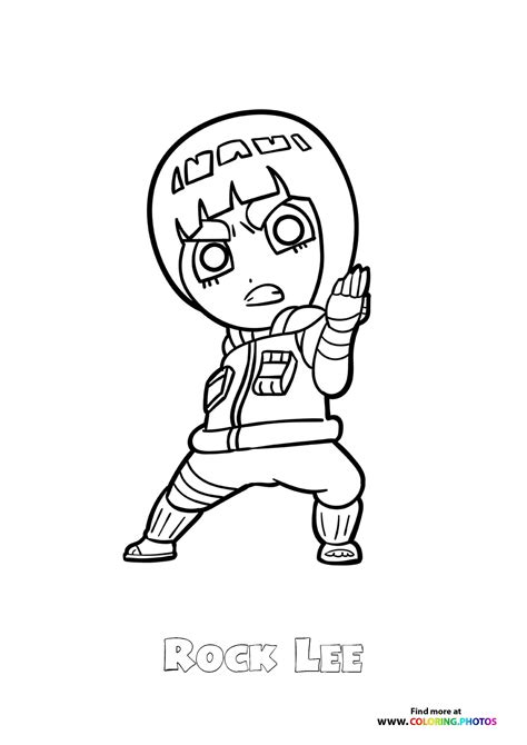 rock lee coloring pages