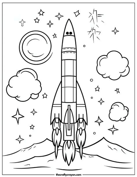 rocket ship coloring page pdf