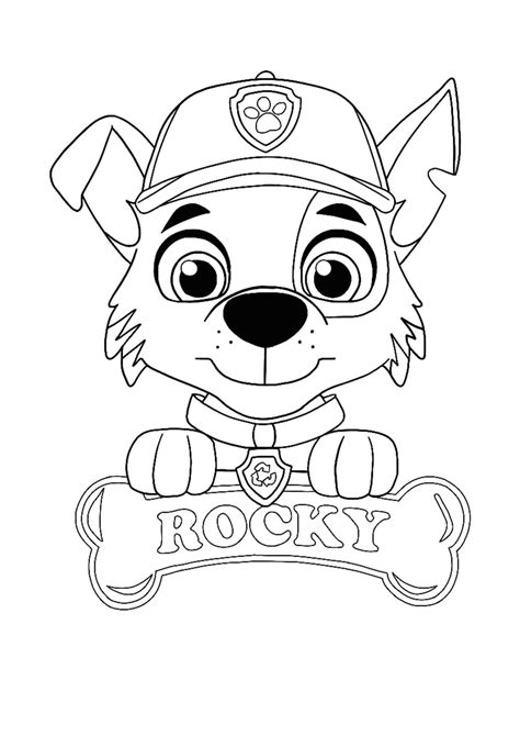 rocky paw patrol coloring pages