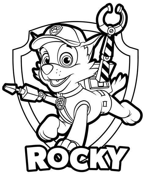 rocky paw patrol printable coloring pages