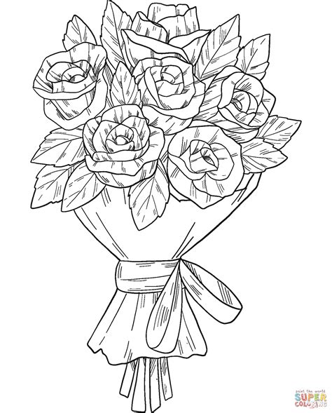 rose bouquet coloring pages