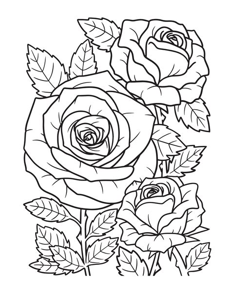 rose coloring book page