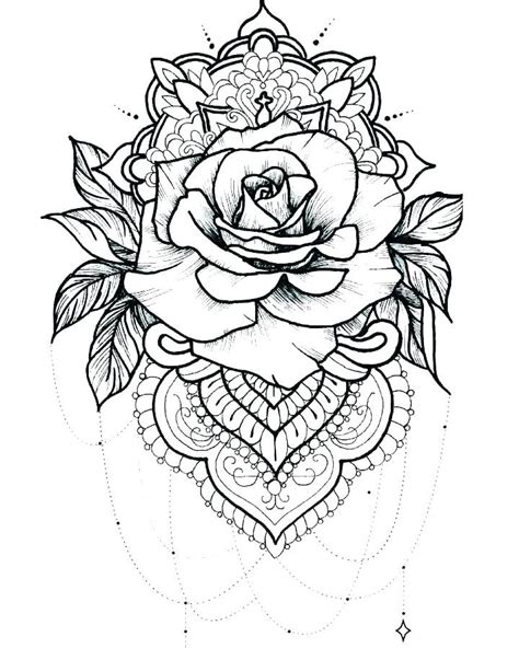 rose tattoo coloring pages
