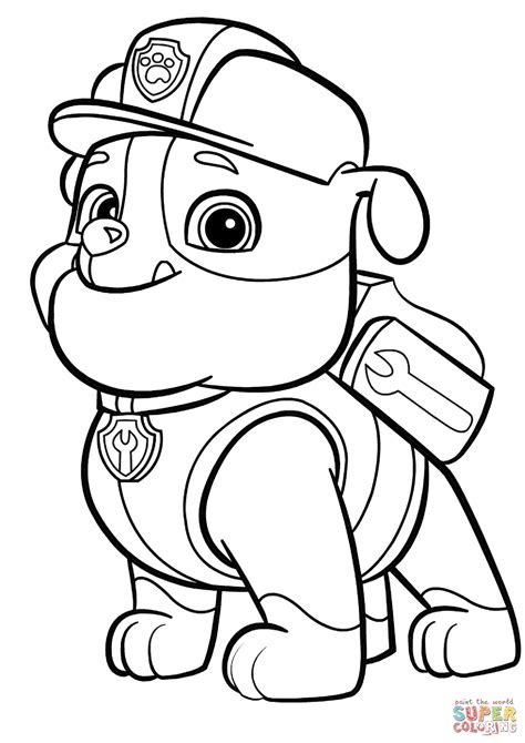 rubble paw patrol coloring page
