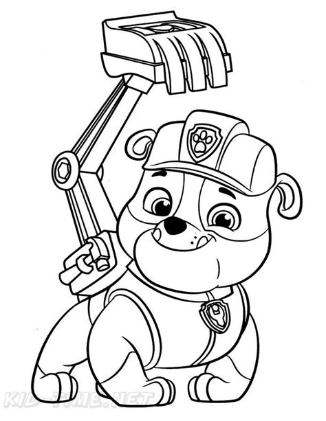 rubble paw patrol coloring pages