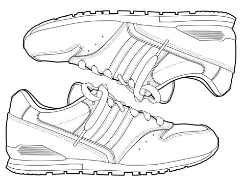 running shoe coloring page