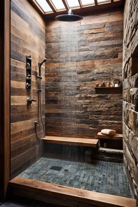 rustic walk in shower ideas