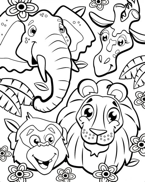 safari animals printable coloring pages