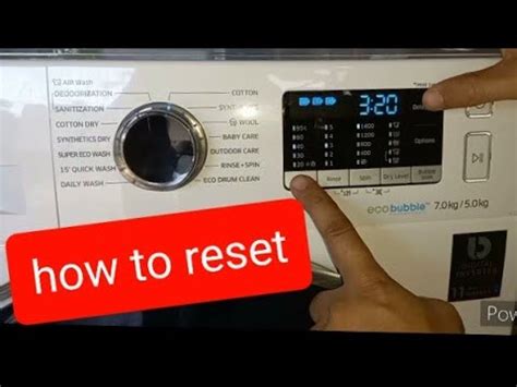 resetting samsung washing machine