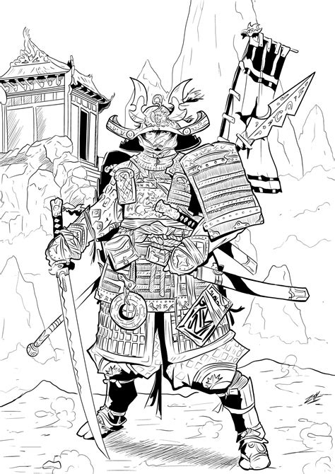 samurai coloring pages