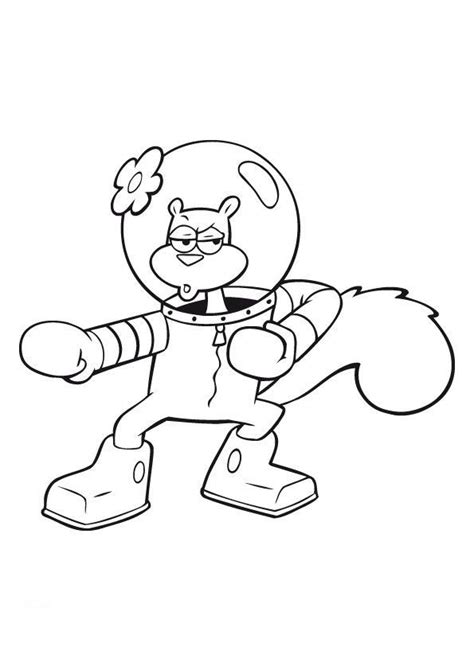 sandy cheeks coloring pages