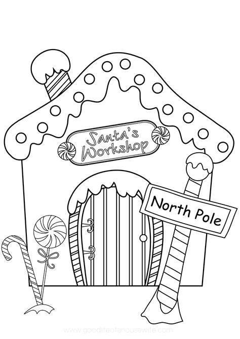 santa's workshop coloring pages