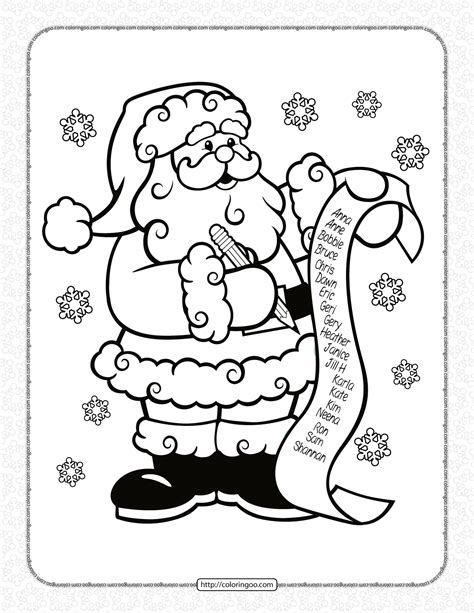 santa claus printable coloring pages