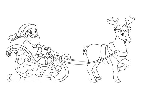 santa claus sleigh coloring pages