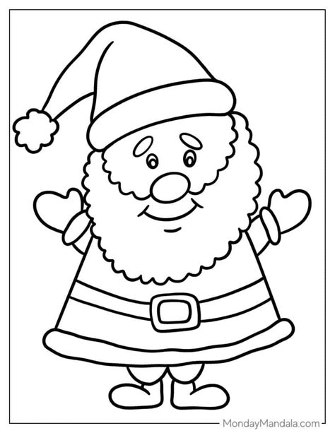 santa coloring page pdf