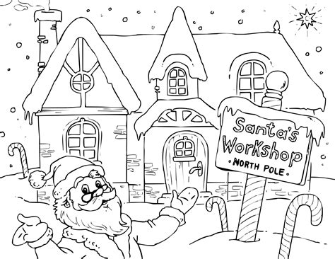 santas workshop coloring pages