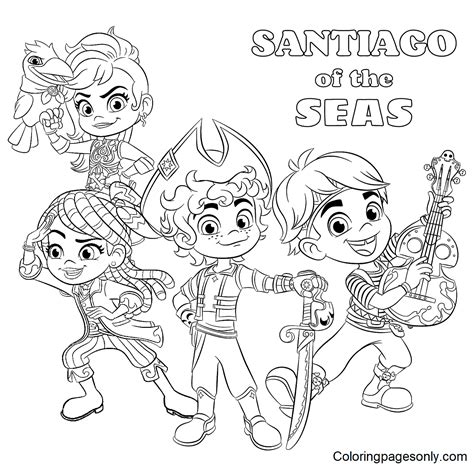 santiago of the seas coloring pages