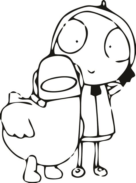 sarah and duck coloring pages