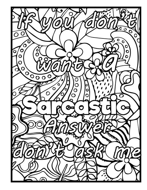 sarcastic quotes coloring pages