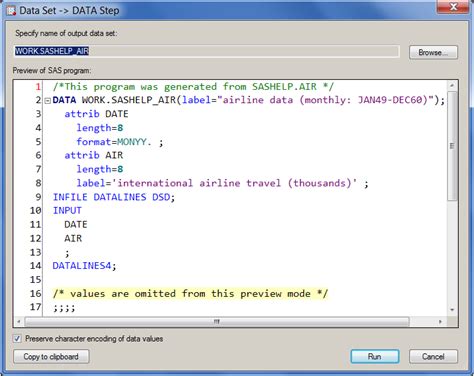 Sas Format Catalog To Dataset