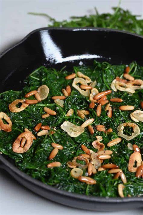 sauteed spinach and arugula