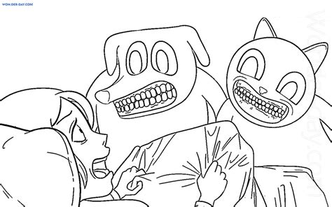 scary cartoon dog coloring pages