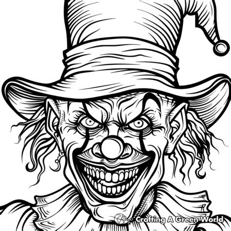 scary clown coloring pages