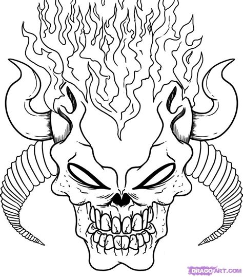 scary demon skull coloring pages