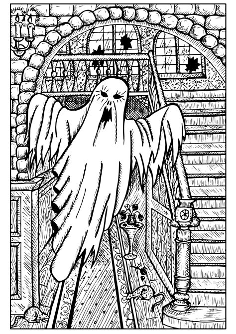 scary ghost coloring pages