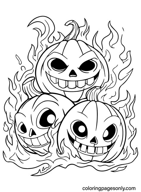 scary halloween pumpkin coloring pages