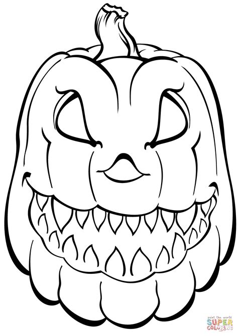 scary pumpkin coloring pages