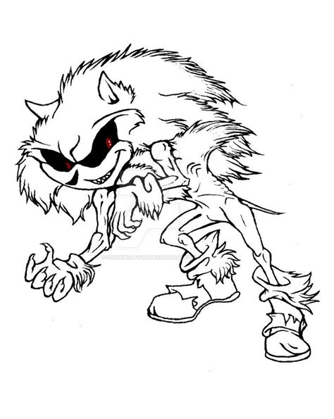 scary sonic coloring page
