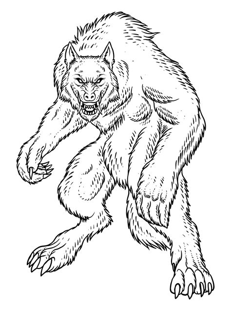 scary werewolf coloring pages