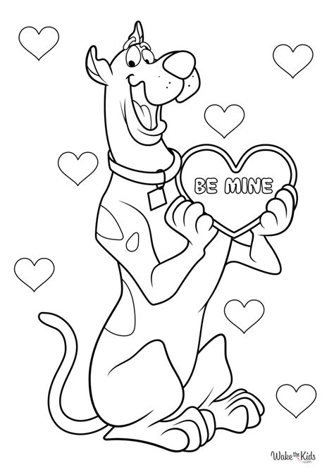 scooby doo valentine coloring pages