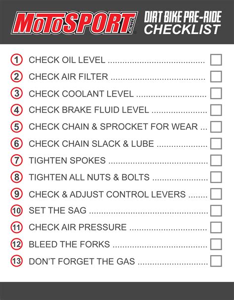 scooter pre-ride checklist