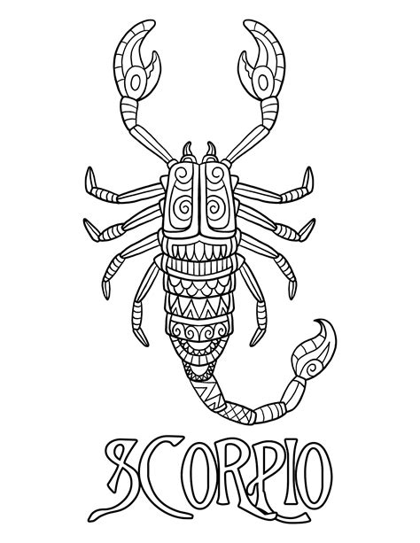 scorpio coloring pages