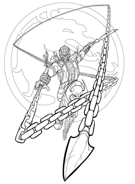 scorpion mortal kombat coloring pages