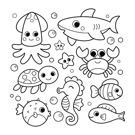 sea animals coloring pages for preschoolers