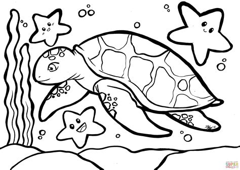 sea turtle coloring page free