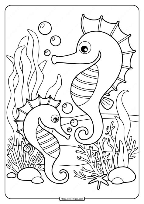 seahorse coloring pages