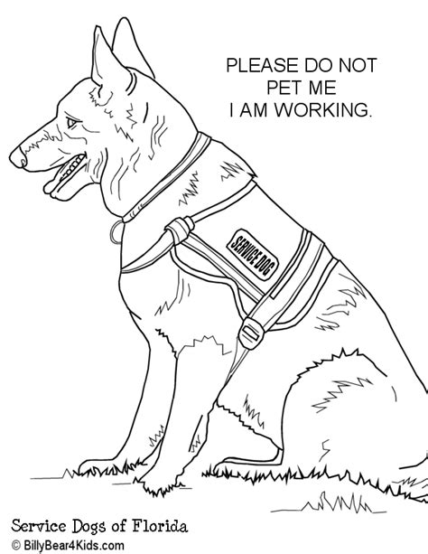 service dog coloring pages