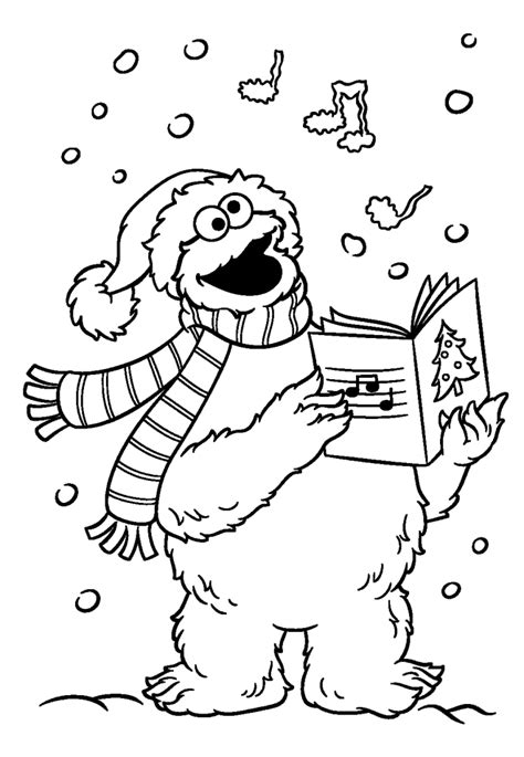 sesame street christmas coloring pages