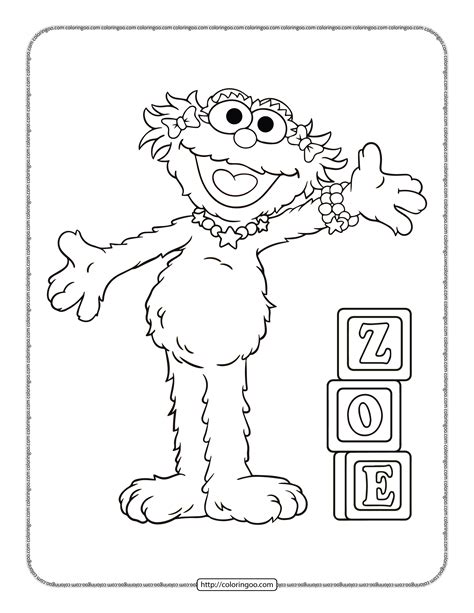 sesame street zoe coloring pages