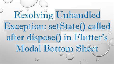 setState called after dispose